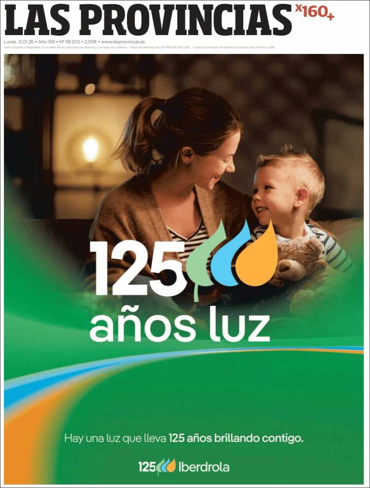 Portada de Las Provincias (Espa&ntilde;a)