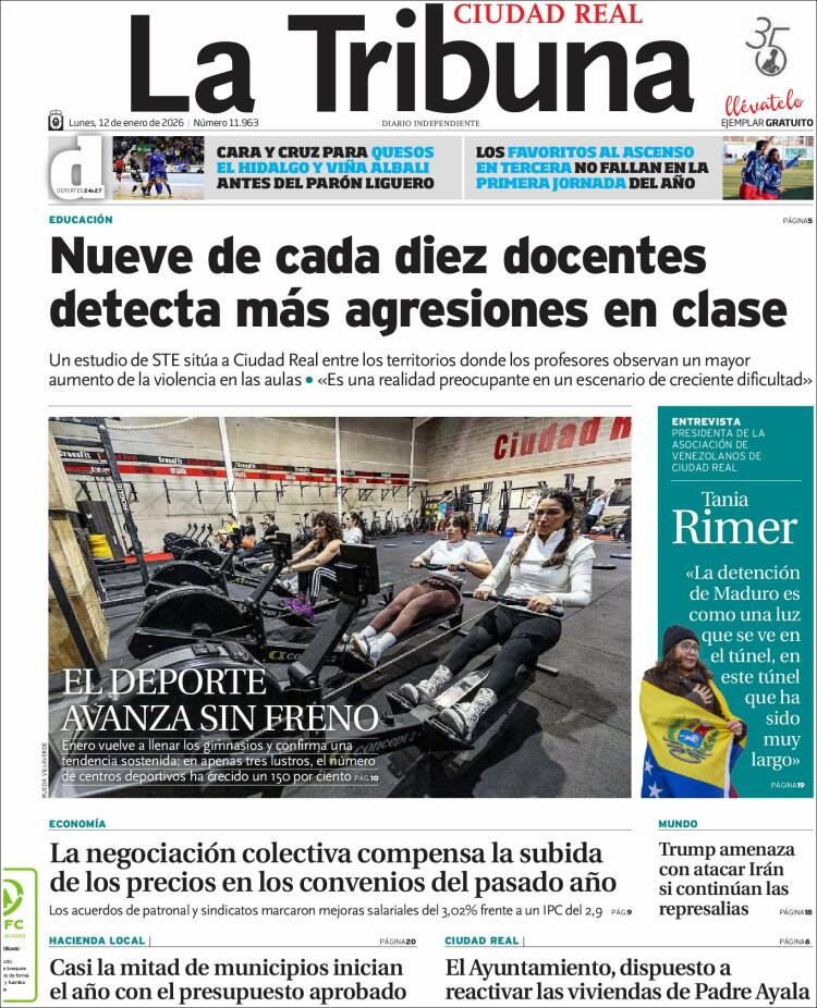 Portada de La Tribuna de Ciudad Real (Espa&ntilde;a)
