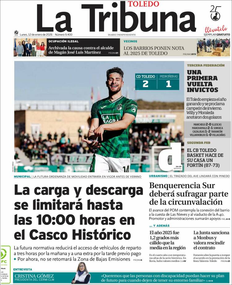 Portada de La Tribuna de Toledo (Espa&ntilde;a)