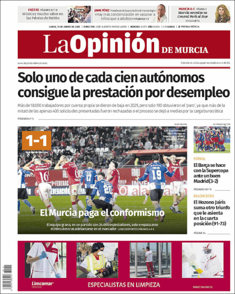 Portada de La Opinión de Murcia (Espa&ntilde;a)