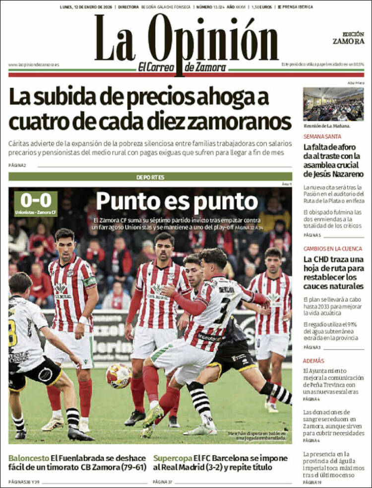 Portada de La Opinión - El Correo de Zamora (Espa&ntilde;a)