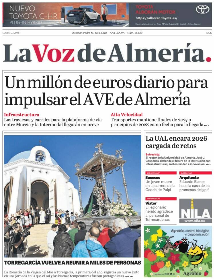 Portada de La Voz de Almería (Espa&ntilde;a)