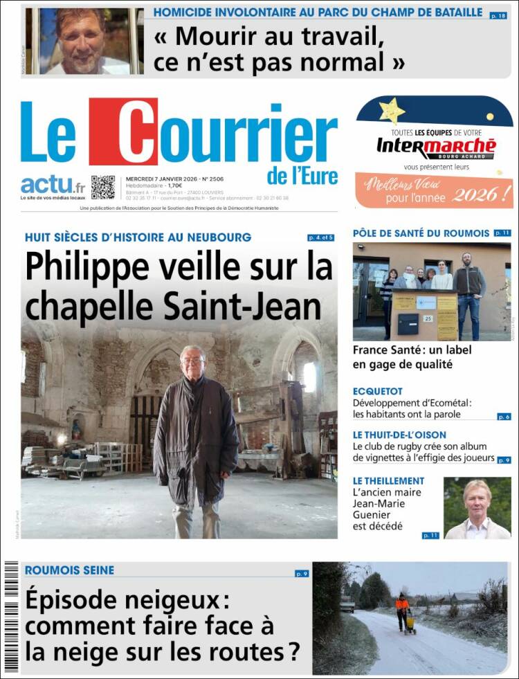 Portada de Le Courrier de l'Ouest (Francia)