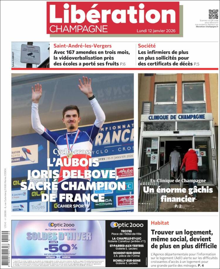 Portada de Libération Champagne (Francia)