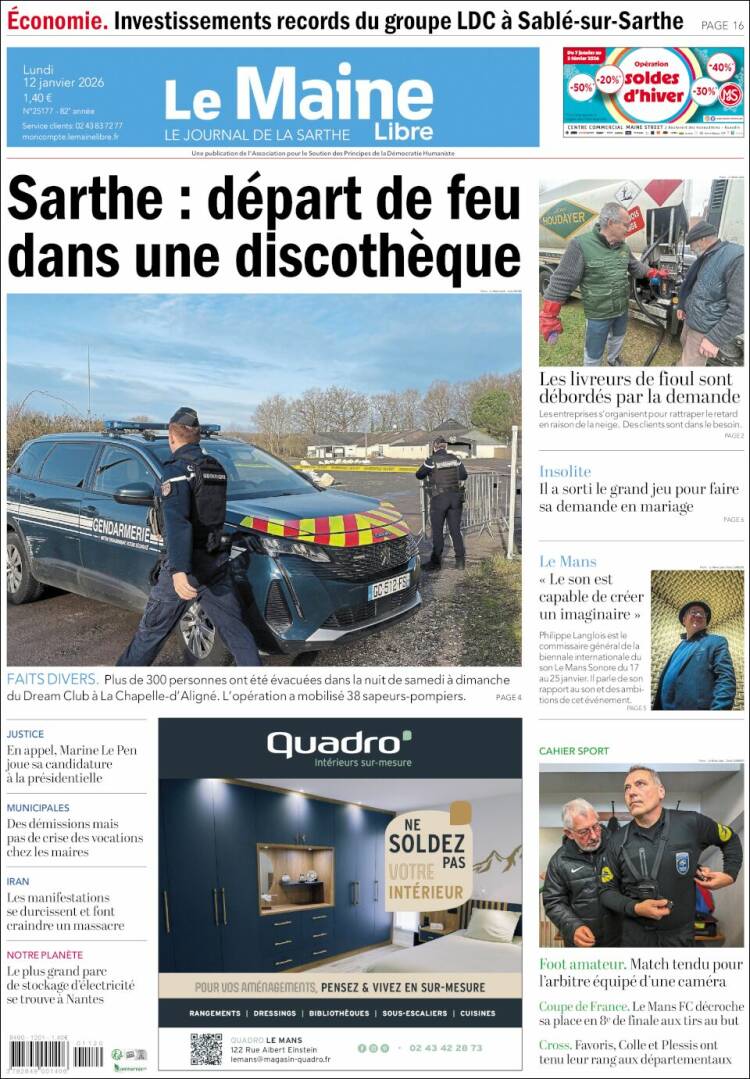 Portada de Le Maine Libre (Francia)