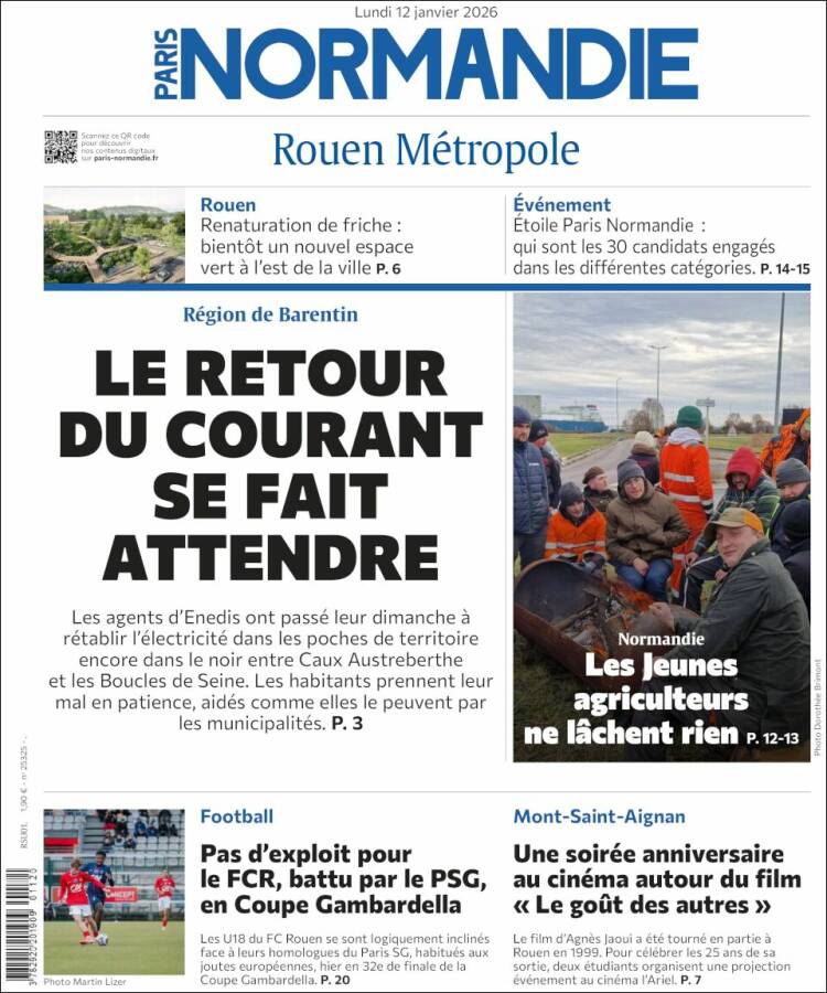 Portada de Paris Normandie (Francia)