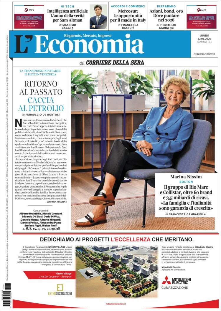 Portada de L'Economia (Italia)