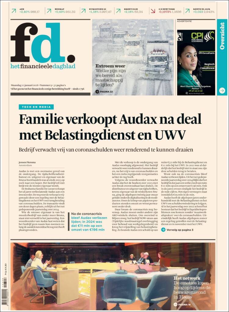 Portada de Het Financieele Dagblad (Pa&iacute;ses Bajos)