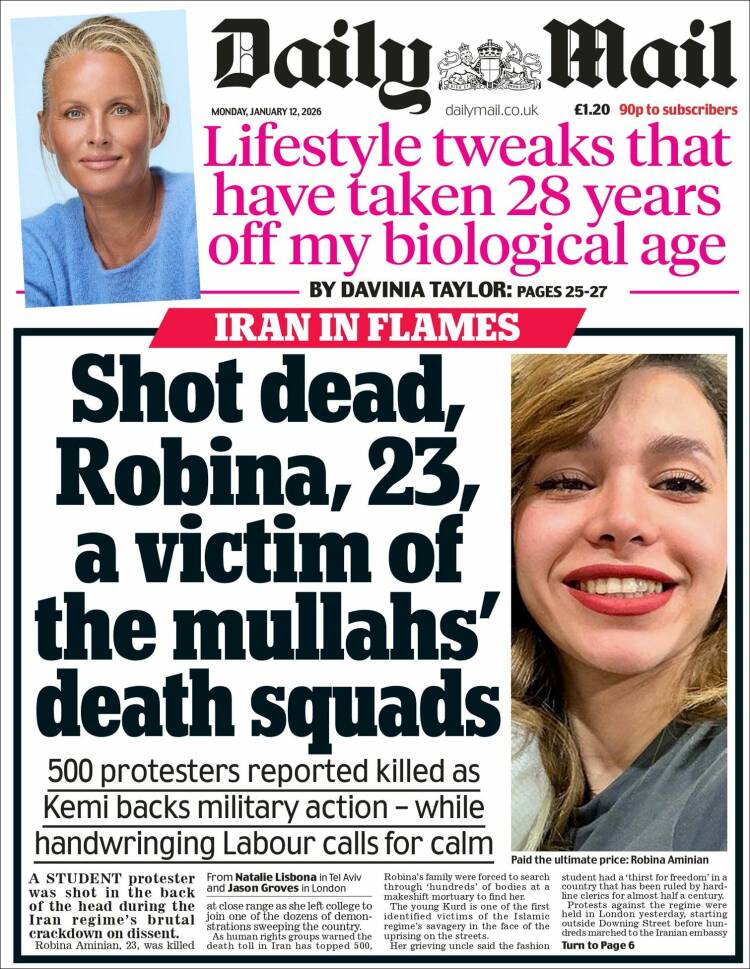 Portada de Daily Mail (Reino Unido)