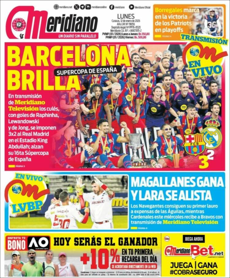 Portada de Meridiano (Venezuela)