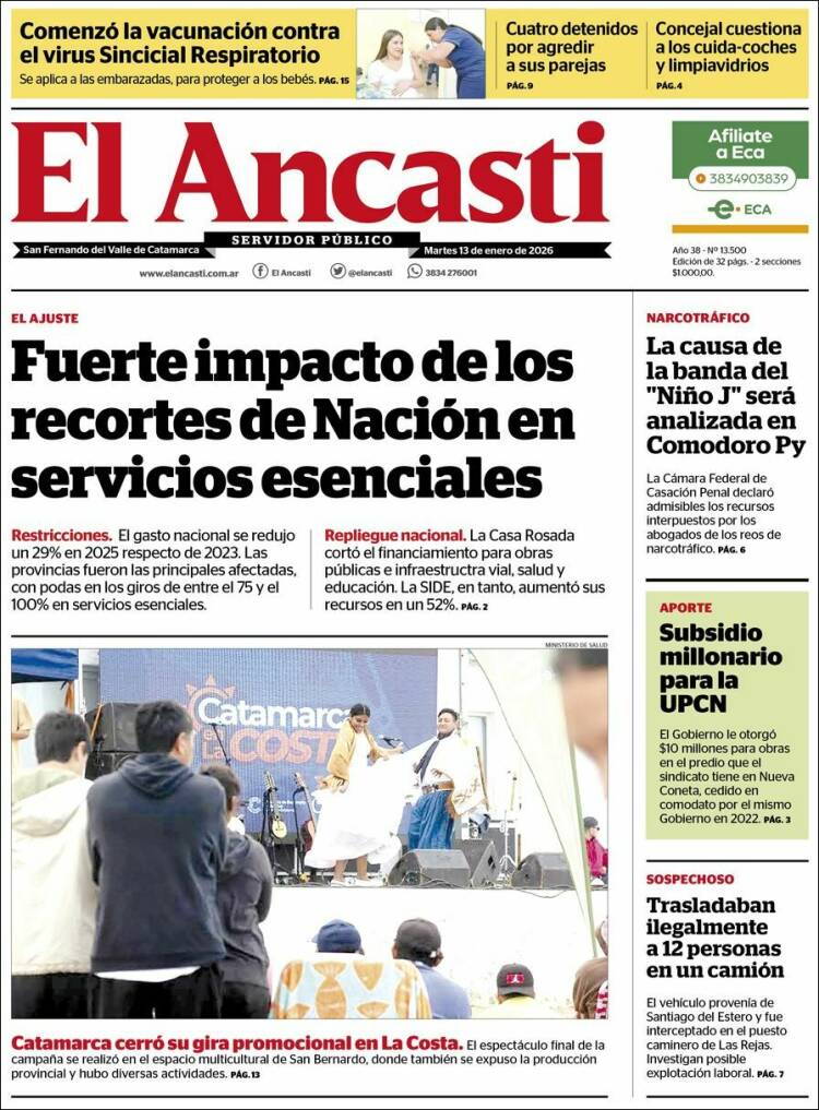 Portada de El Ancasti (Argentina)