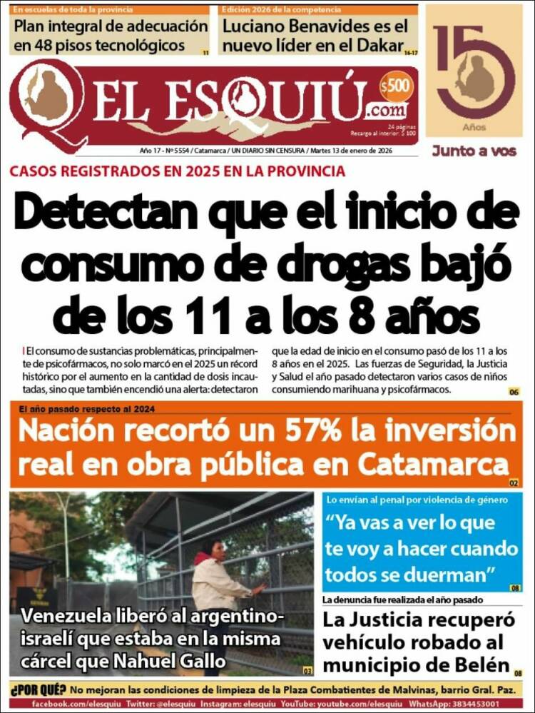 Portada de El Esquiu (Argentina)