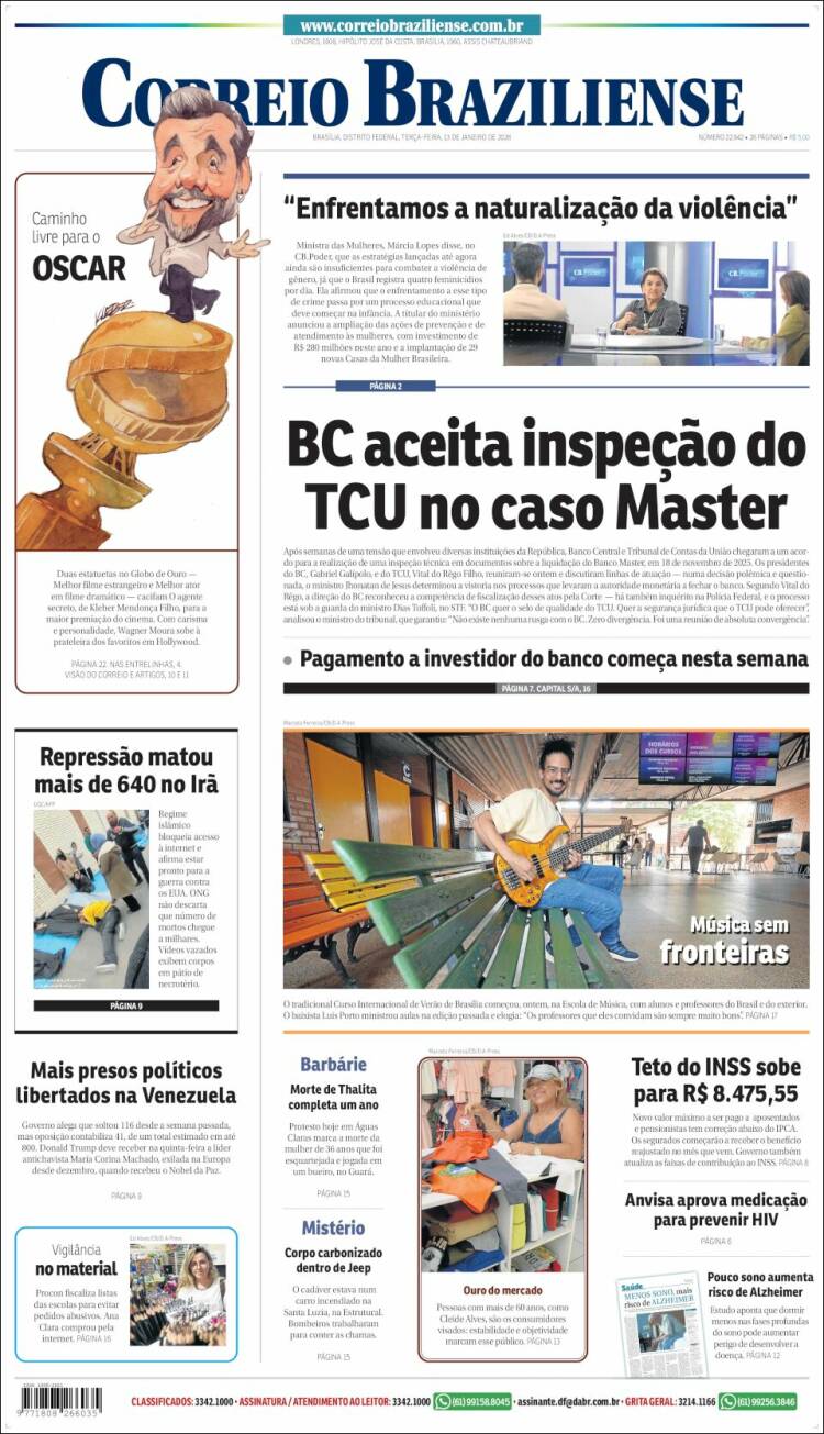 Portada de Correio Braziliense (Brasil)