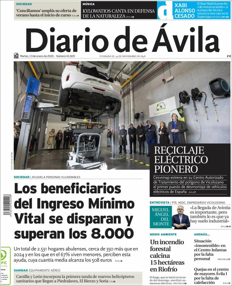 Portada de Diario de Ávila (Espa&ntilde;a)