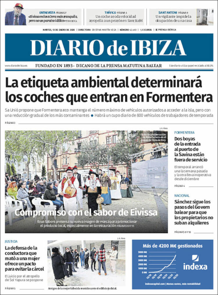 Portada de Diario de Ibiza (Espa&ntilde;a)