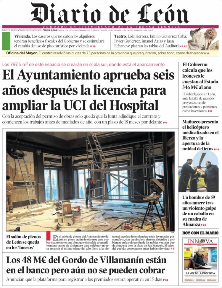 Portada de Diario de León (Espa&ntilde;a)