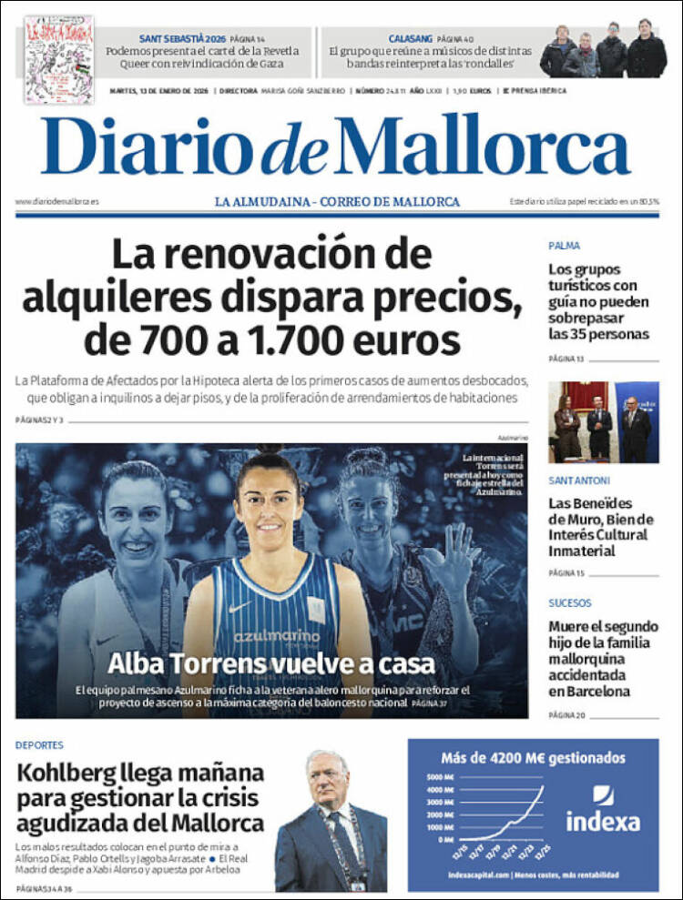 Portada de Diario de Mallorca (Espa&ntilde;a)