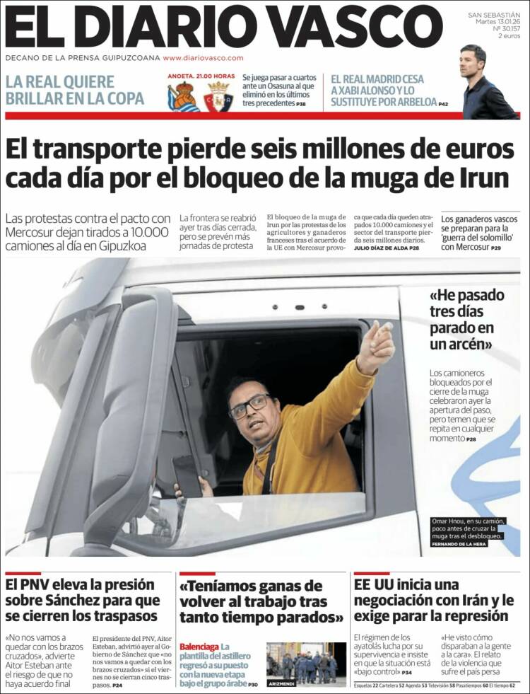 Portada de Diario Vasco (Espa&ntilde;a)