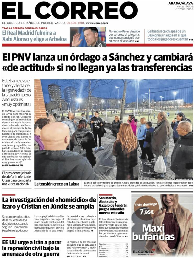 Portada de El Correo - Álava (Espa&ntilde;a)