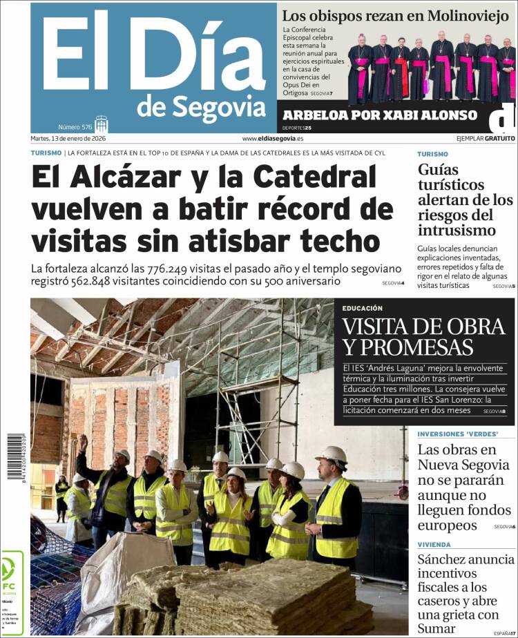 Portada de El Día de Segovia (Espa&ntilde;a)