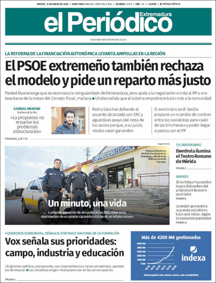 Portada de El Periódico de Extremadura (Espa&ntilde;a)