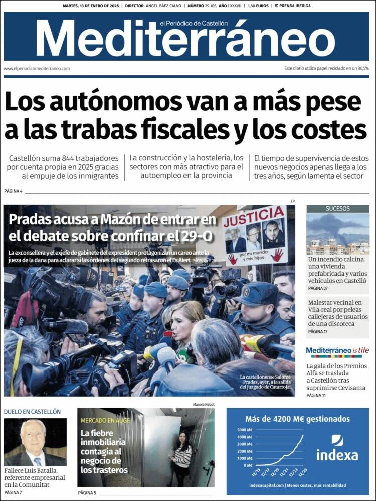 Portada de El Periódico Mediterraneo (Espa&ntilde;a)