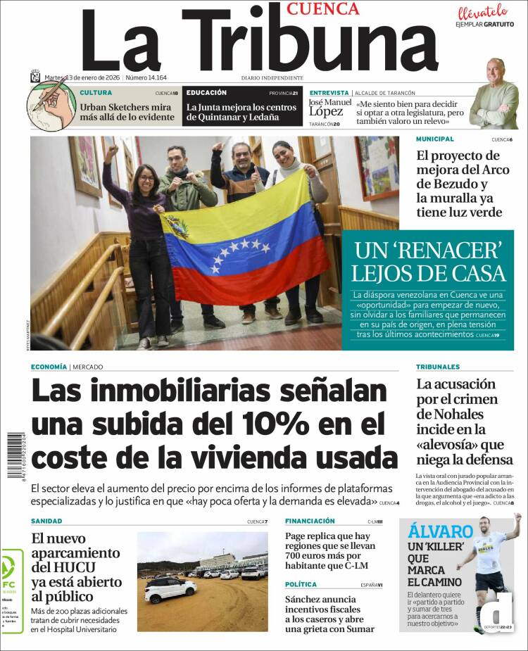 Portada de La Tribuna de Cuenca (Espa&ntilde;a)
