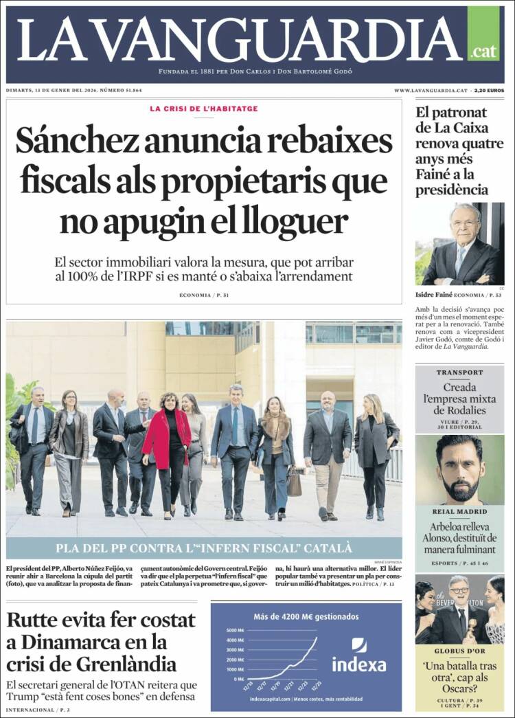 Portada de La Vanguardia (Espa&ntilde;a)