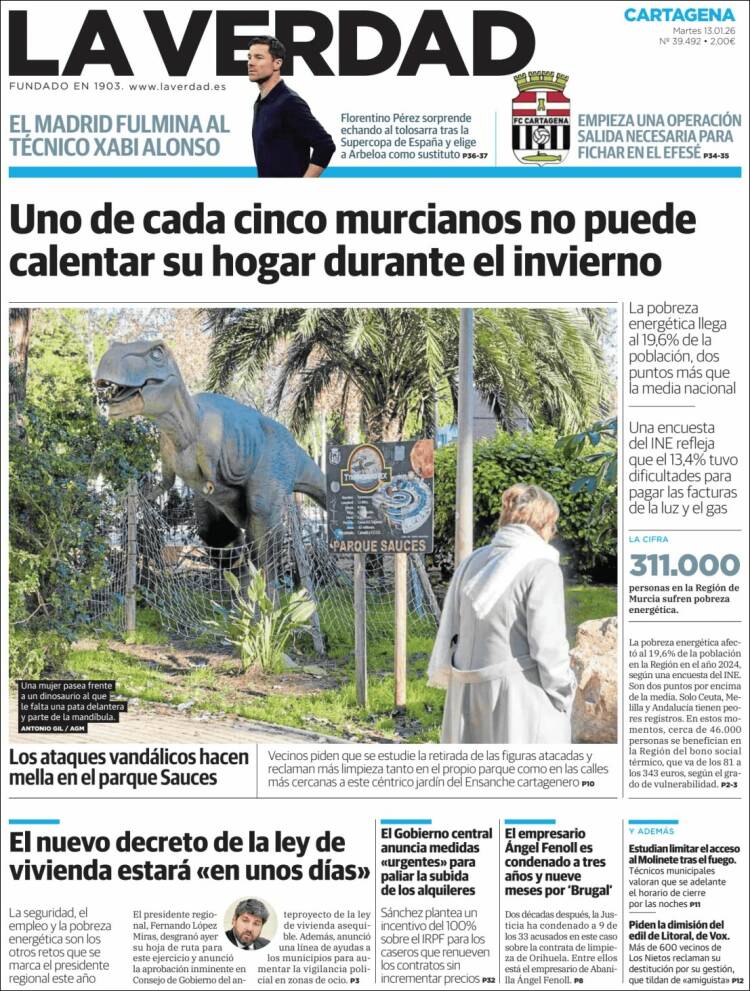 Portada de La Verdad de Cartagena (Spain)