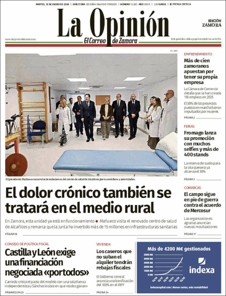 Portada de La Opinión - El Correo de Zamora (Espa&ntilde;a)