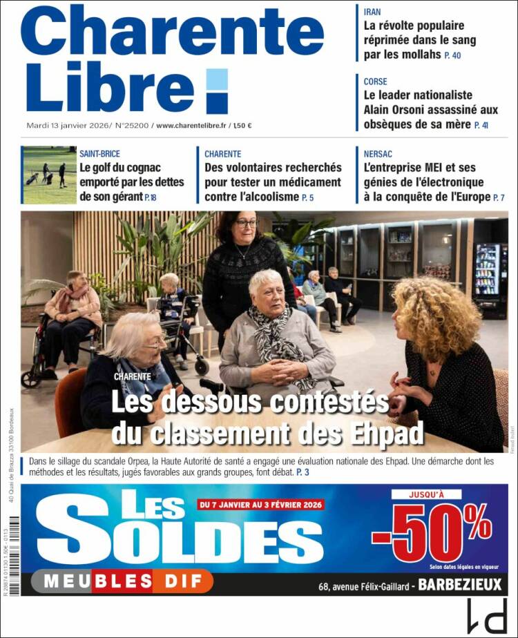 Portada de Charente Libre (Francia)