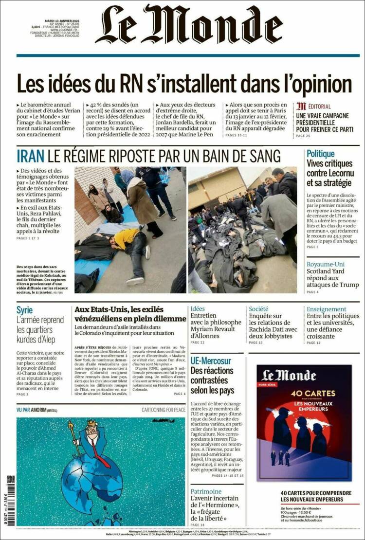 Portada de Le Monde (France)