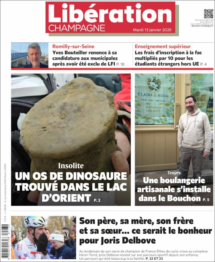 Portada de Libération Champagne (Francia)