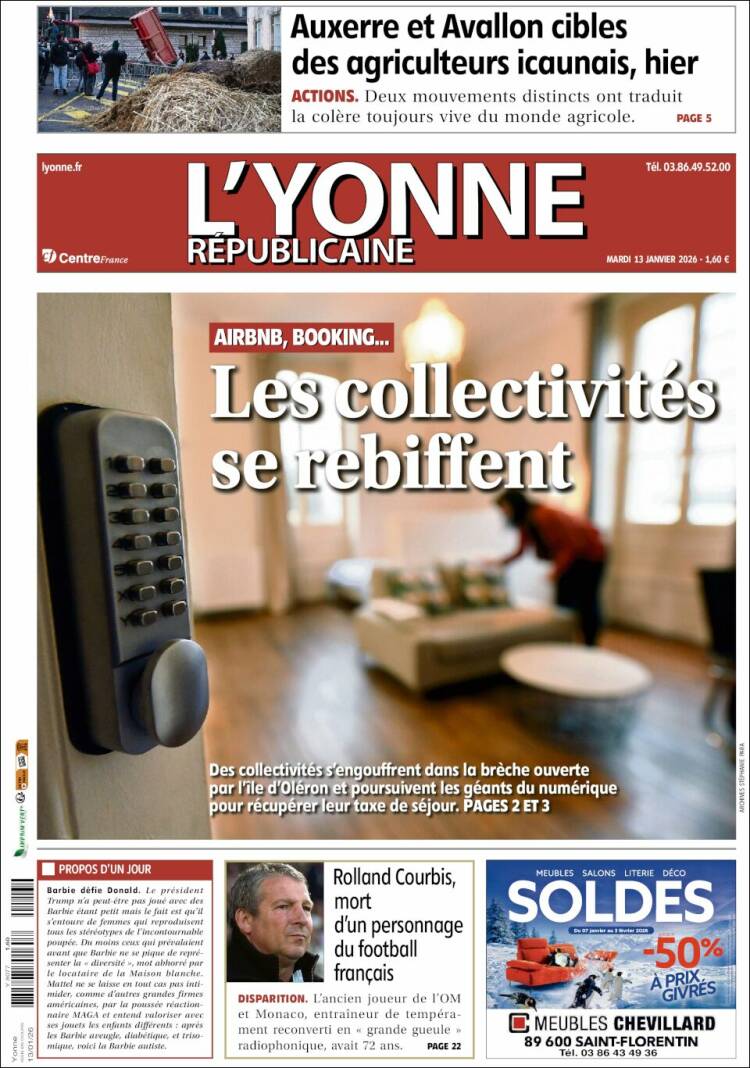 Portada de L'Yonne-Républicaine (Francia)