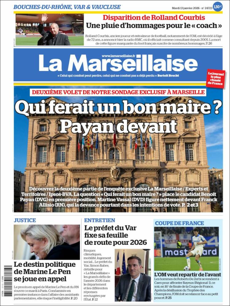 Portada de La Marseillaise (Francia)