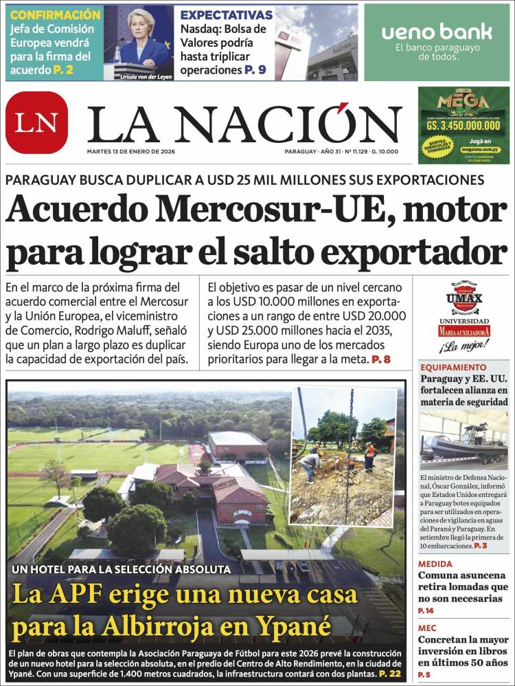 Portada de La Nación (Paraguay)