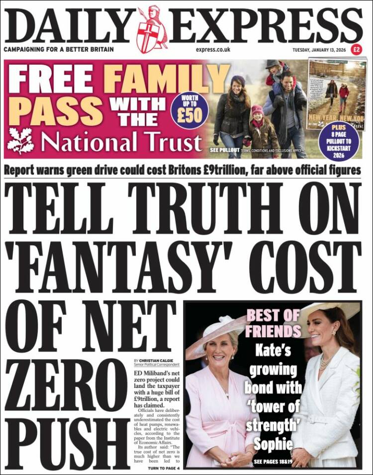 Portada de Daily Express (Reino Unido)