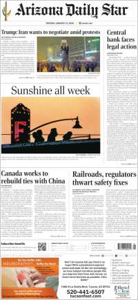 Portada de Arizona Daily Star (USA)