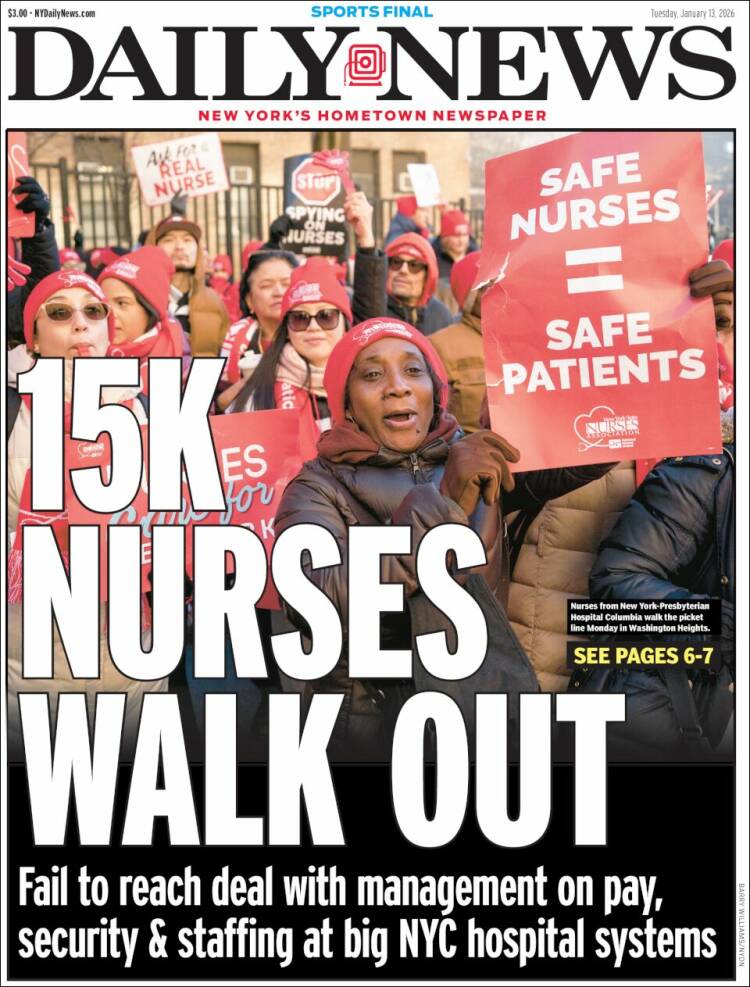 Portada de Daily News - New York (USA)