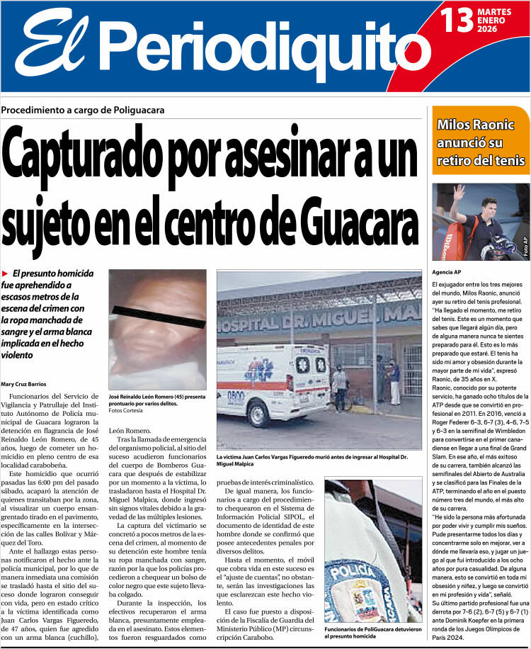 Portada de Periodiquito de Aragua (Venezuela)