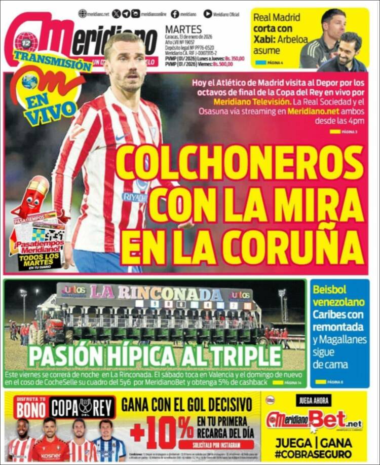 Portada de Meridiano (Venezuela)