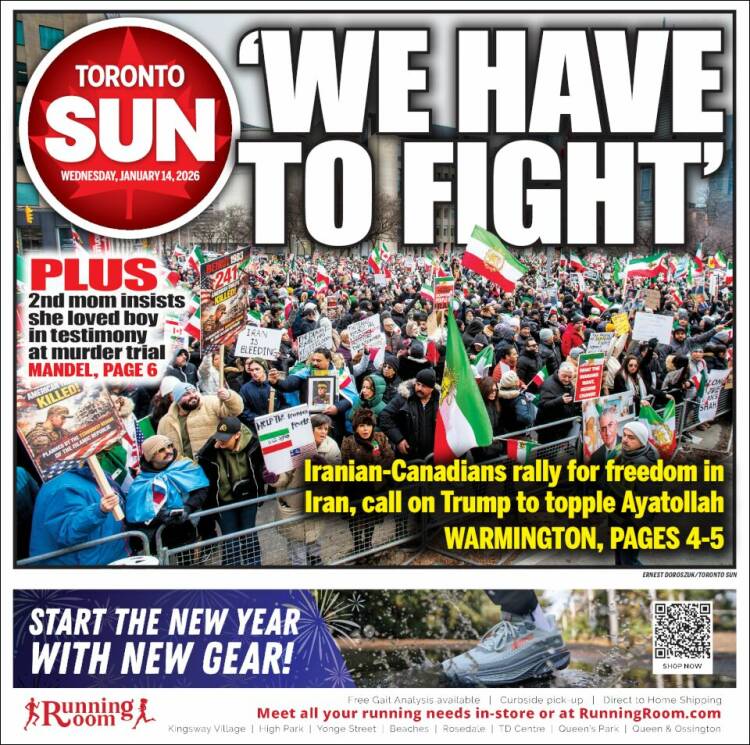 Portada de The Toronto Sun (Canad&aacute;)