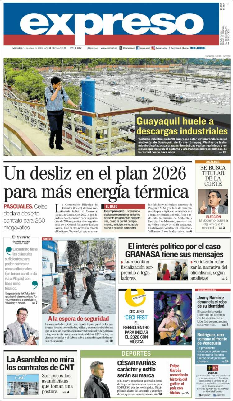 Portada de Expreso (Ecuador)