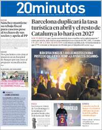 Portada de 20 Minutos - Barcelona (Espagne)