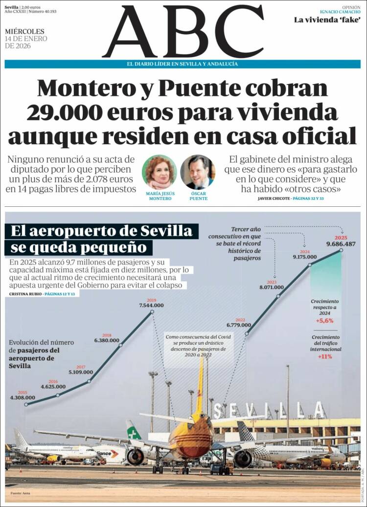 Portada de ABC - Sevilla (Espa&ntilde;a)