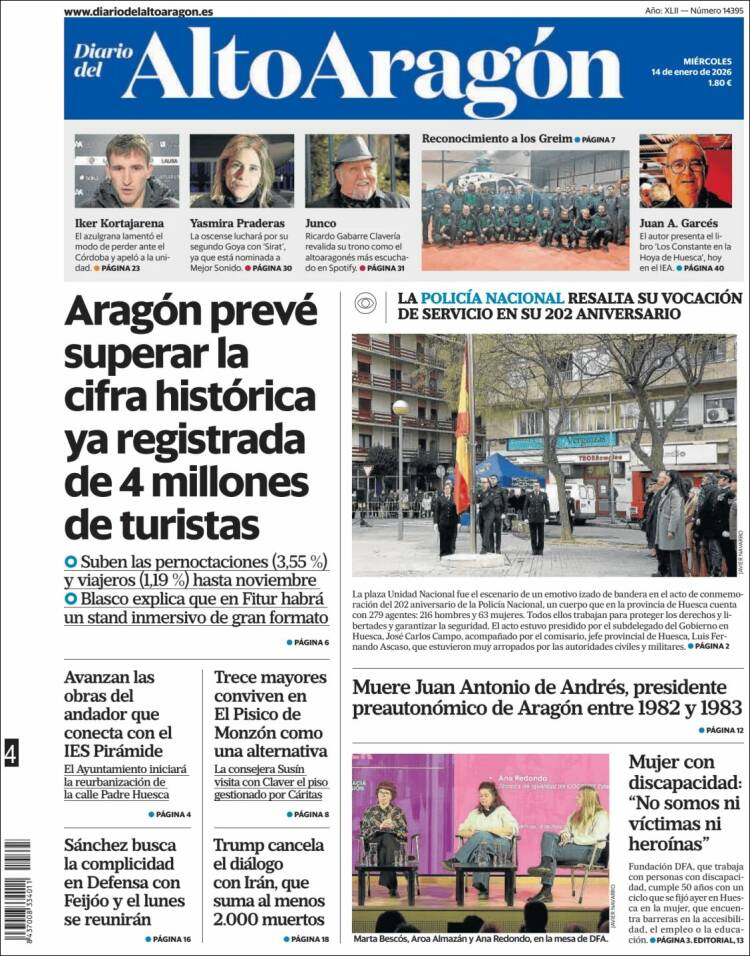 Portada de Diario del AltoAragón (Espa&ntilde;a)