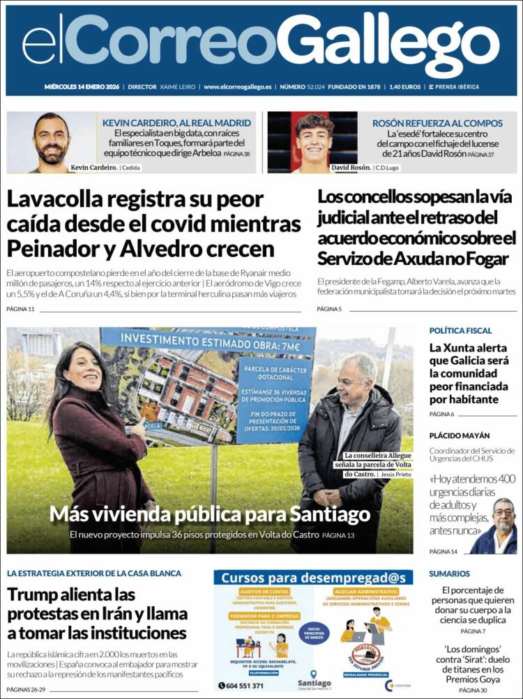 Portada de El Correo Gallego (Espa&ntilde;a)