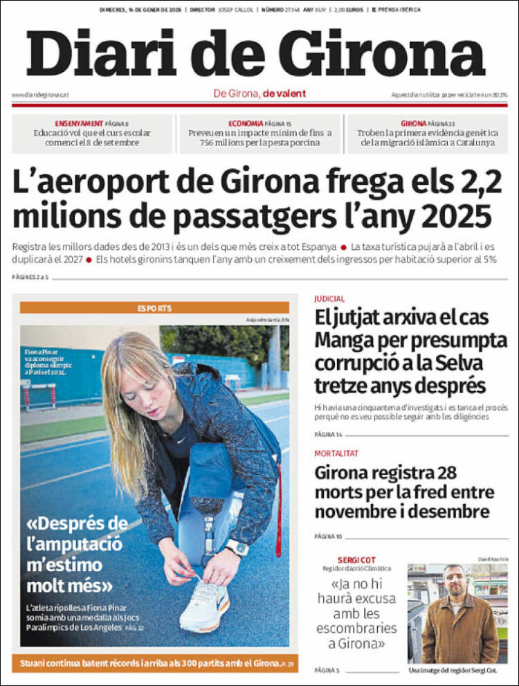 Portada de Diari de Girona (Espa&ntilde;a)