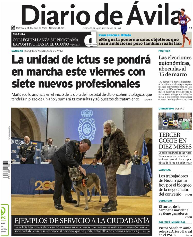 Portada de Diario de Ávila (Espa&ntilde;a)