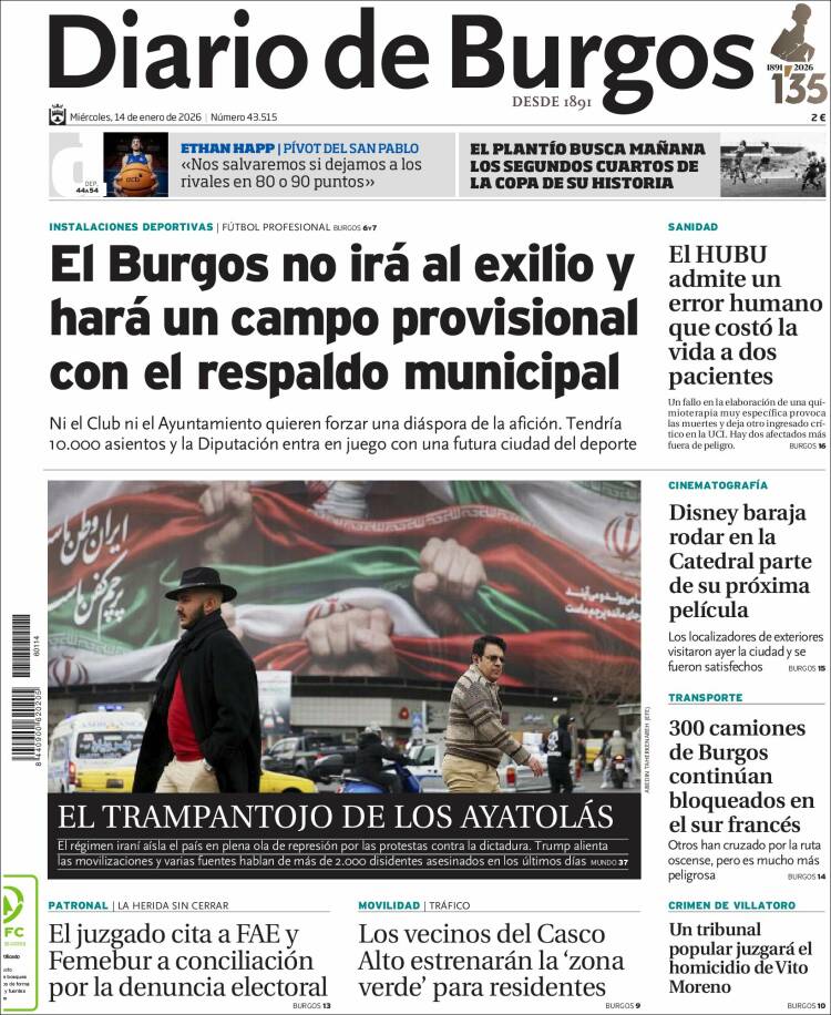 Portada de Diario de Burgos (Espa&ntilde;a)